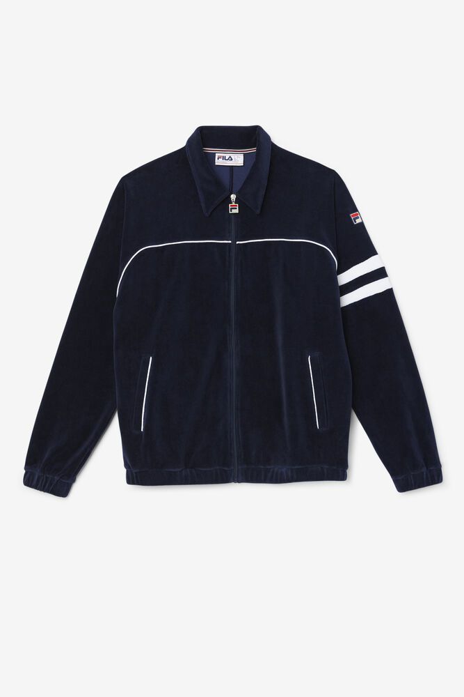 Fila Jacket Mens Navy Verdy Velour - Ireland 59083-BUEX